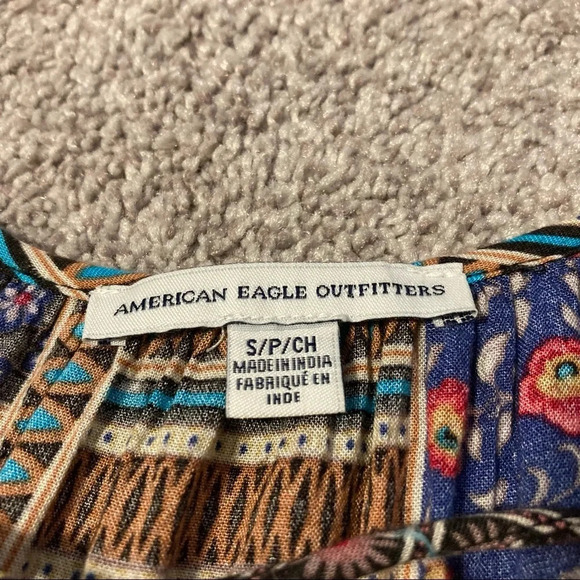 American Eagle Outfitters Boho Lace-up Blouse S - Picture 10 of 16